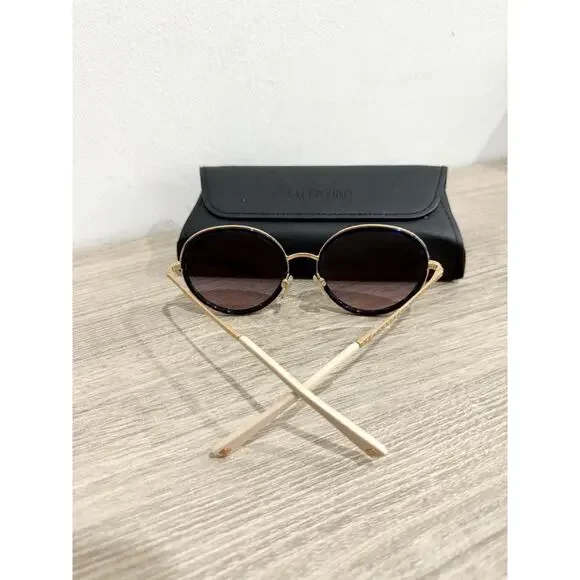 Valentino VA2051 Blue Havana and Gold Gradient Lens Round  display picture 3